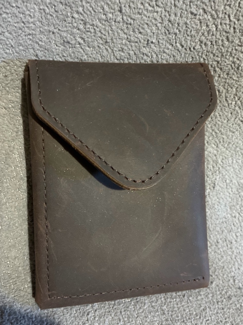 Brown leather slim wallet